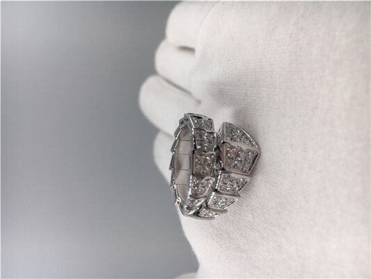 Customized Serpenti 18k White Gold Diamond Engagement Rings Classic