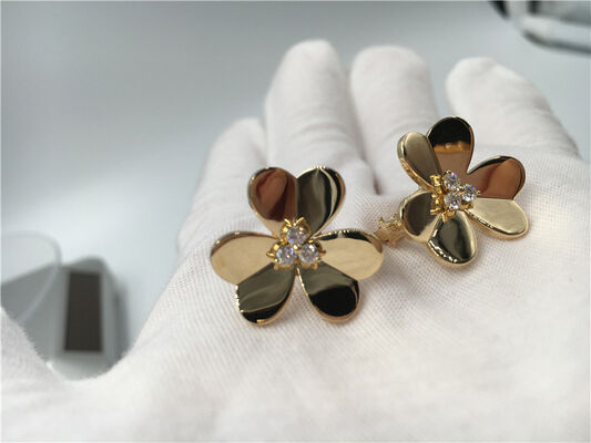 Van  Frivole Earrings , 18k Yellow Gold Vintage Alhambra Earrings