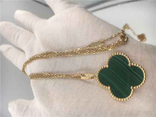 No Diamond 18K Gold Necklace Magic Alhambra Handmade Elegant For Girl