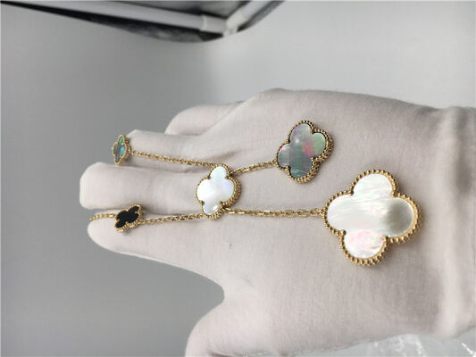 18k Yellow Gold Flower Shaped Necklace , Van  Arpels Magic Alhambra Necklace