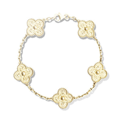 Flower Shaped 18K Gold Bracelet 5 Motifs VCARO1IE00 For Girlfriend / Wife