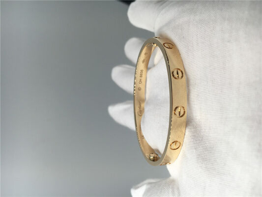 Love Bracelet Yellow Gold , Handmade Love Bangle Bracelet For Gift