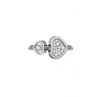 0.22 Carat Natural Diamonds 18K  gold Happy Hearts Ring Handmade No Stone