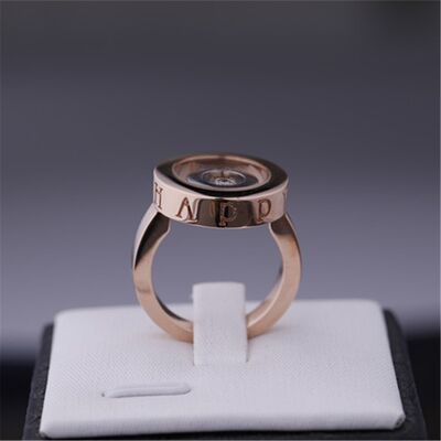China Jewelry Factory Made HAPPY SPIRIT RING in 18K ROSE GOLD and WHITE GOLD with DIAMOND