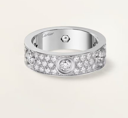 LOVE RING, CLASSIC MODEL, PAVED, 6 DIAMONDS