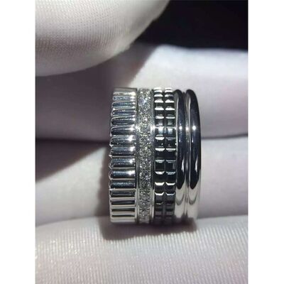 Black Ceramic Gold Jewellery Rings 18K Gold Women's With Natural SI H Diamond