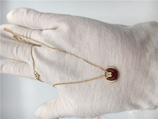 XS Model High End Custom Jewelry Amulette De  Necklace 18K Rose Gold Carnelian