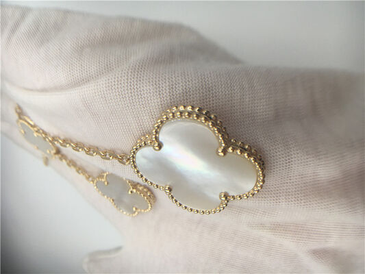 White Mother Of Pearl Van  Arpels Magic Alhambra Necklace 18k Yellow Gold