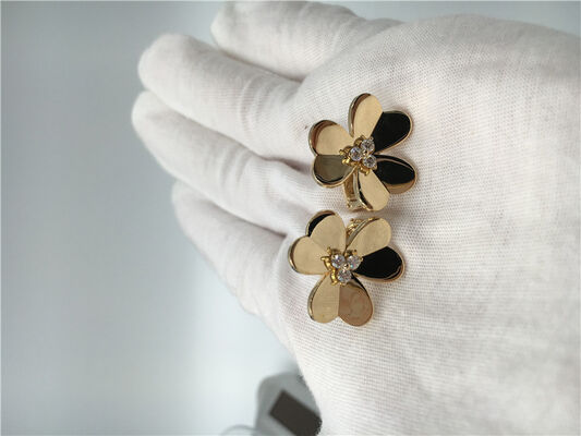 Van  Frivole Earrings , 18k Yellow Gold Vintage Alhambra Earrings