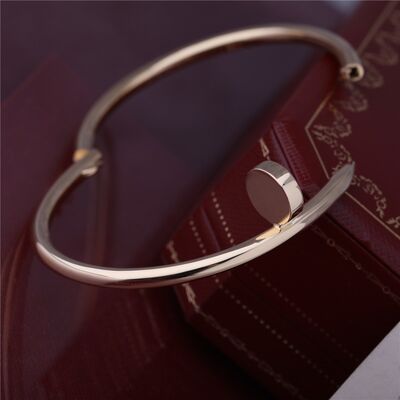 Real Gold  JUSTE UN CLOU BRACELET YELLOW GOLD Thick Model Nail Bangle B6048217