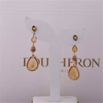 18K Yellow Gold Serpent Boheme 4 Motifs Earrings Citrine Pendant Earrings XS and L Motifs Ref JCO01279