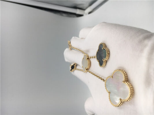 18k Yellow Gold Flower Shaped Necklace , Van  Arpels Magic Alhambra Necklace