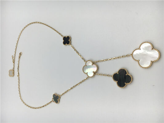 18k Yellow Gold Flower Shaped Necklace , Van  Arpels Magic Alhambra Necklace