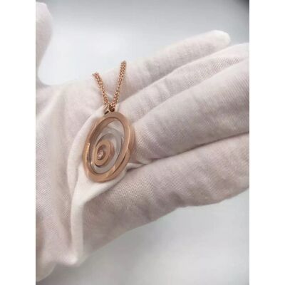 Women'S Simple 18K Gold Necklace Chopard Happy Spirit Pendant With Diamond