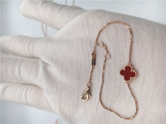 Van  Arpels 18K Gold Bracelet Sweet Style Carnelian For Young Girl