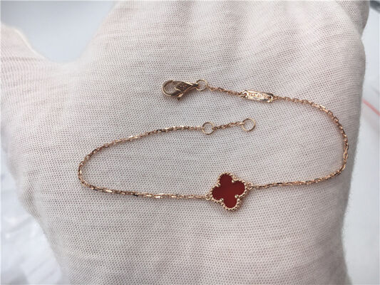 Van  Arpels 18K Gold Bracelet Sweet Style Carnelian For Young Girl