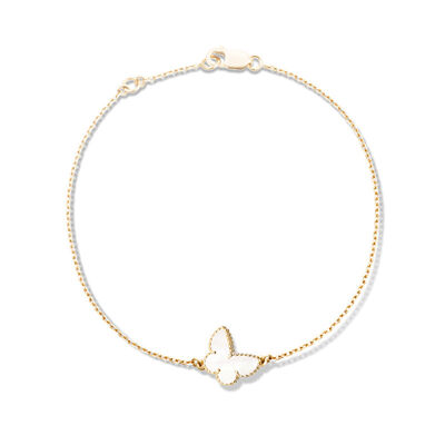 White Mother Of Pearl 18K Gold Bracelet Sweet Alhambra Butterfly Bracelet