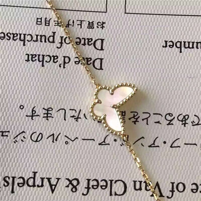 White Mother Of Pearl 18K Gold Bracelet Sweet Alhambra Butterfly Bracelet