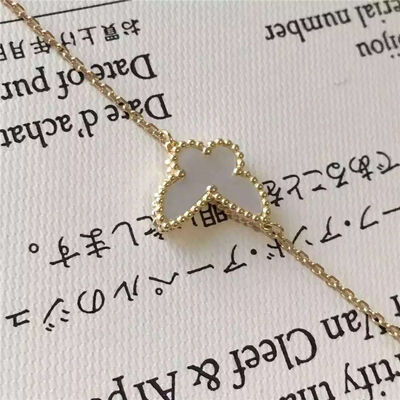 White Mother Of Pearl 18K Gold Bracelet Sweet Alhambra Butterfly Bracelet
