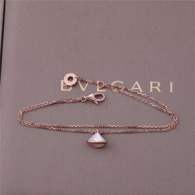 Fine Jewelry DIVAS' DREAM 1 Motif White mother-of-pearl Bracelet Rose Gold with 18 kt rose gold pendant