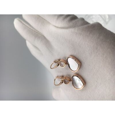 Chopard Happy Hearts earring 18k pink gold with diamond and mother-of-pearl