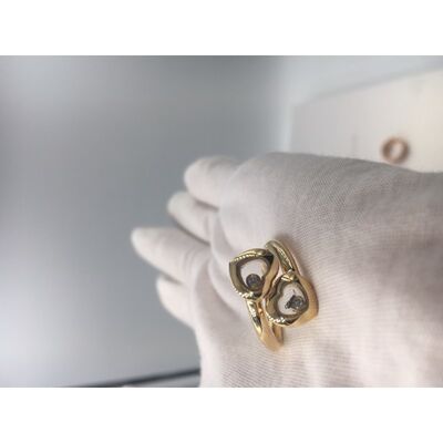 Vintage Engagement Chopard Happy Curves Ring 18k Yellow Gold With Diamond