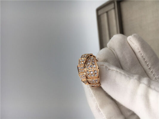Luxury Jewelry Serpenti Ring 18K Gold Ring With Full Pavé Diamonds AN855116