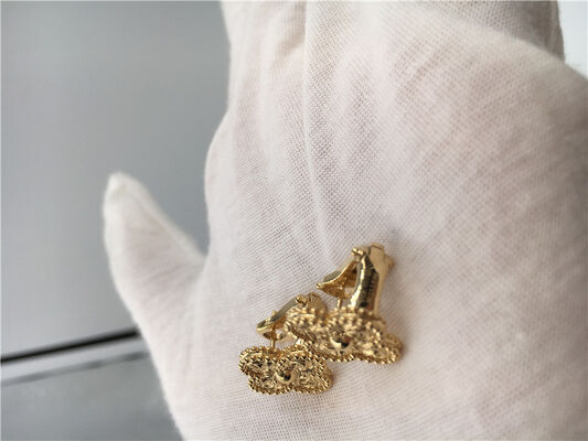 Van  Vintage Alhambra Earrings , 18K Yellow Gold Van  Mini Alhambra Earrings