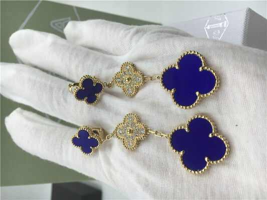 VCARO9II00 Van  Vintage Alhambra Earrings With Malachite / Diamond