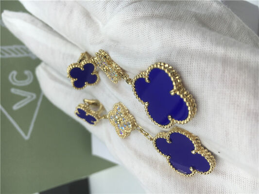 VCARO9II00 Van  Vintage Alhambra Earrings With Malachite / Diamond