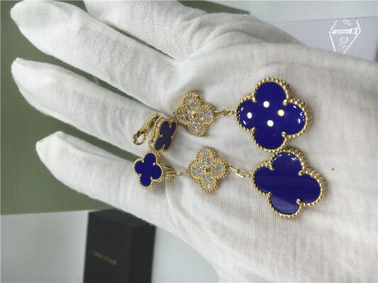 VCARO9II00 Van  Vintage Alhambra Earrings With Malachite / Diamond