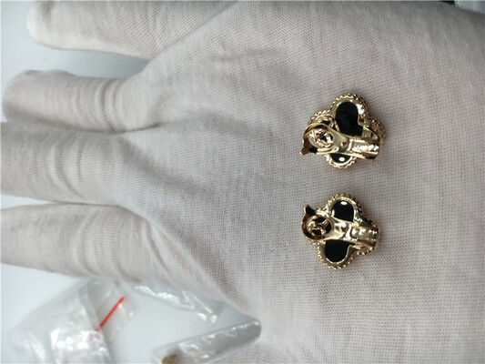 Van  Arpels Vintage Alhambra Earrings 18k Yellow Gold With Onyx Fine Jewelry