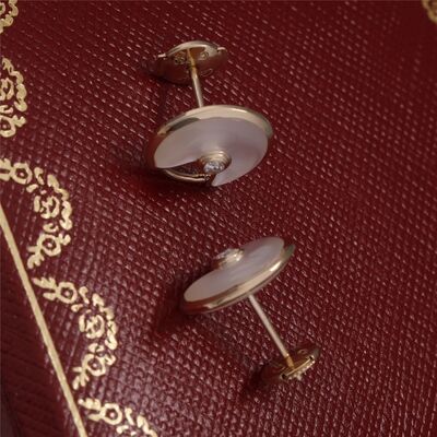 Xs Model Yellow Gold Amulette De Earrings Stud With White Mother Of Pearl