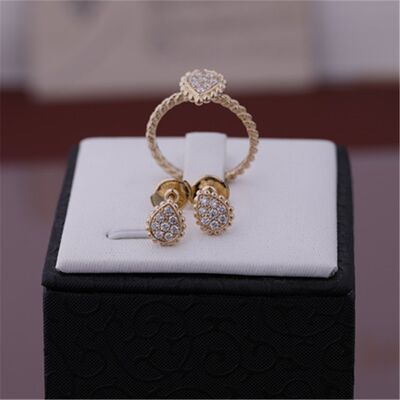 French Fine Gold Jewelry Serpent Bohème XS Motif Ear Studs in Pink Gold Earrings JCO01362
