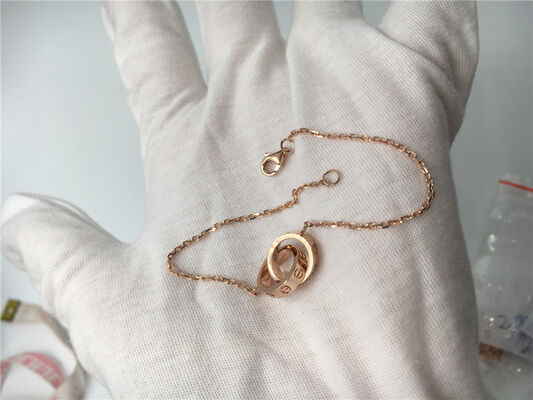 B6091100 Handmade Luxury Gold Jewelry 18K Rose Gold Love Bracelet