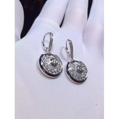 N8515029  Diamond Earrings 18K White Gold For Young Ladies
