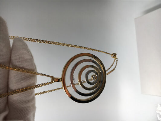Round Shape 18k Rose Gold Pendant , SI H Quality Happy Spirit Pendant