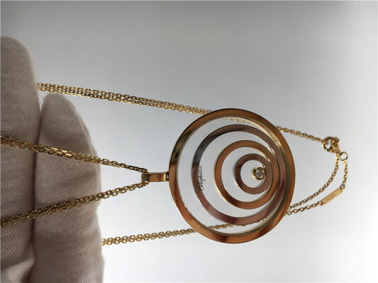 Round Shape 18k Rose Gold Pendant , SI H Quality Happy Spirit Pendant