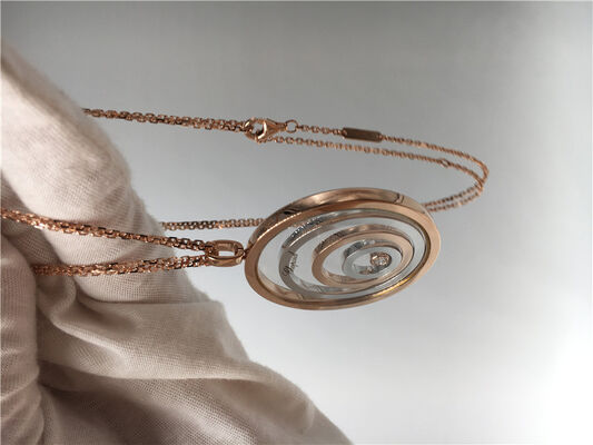 Round Shape 18k Rose Gold Pendant , SI H Quality Happy Spirit Pendant