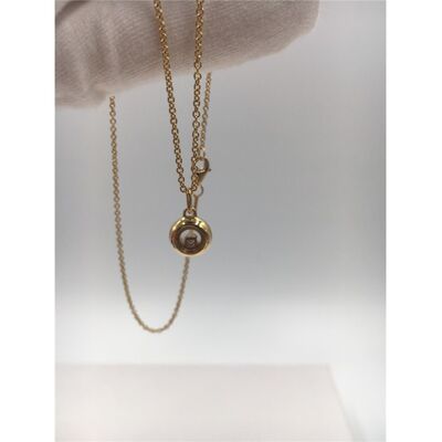 18K Yellow Gold  Jewelry 42cm Length Luxury With 0.05 Carat Diamond