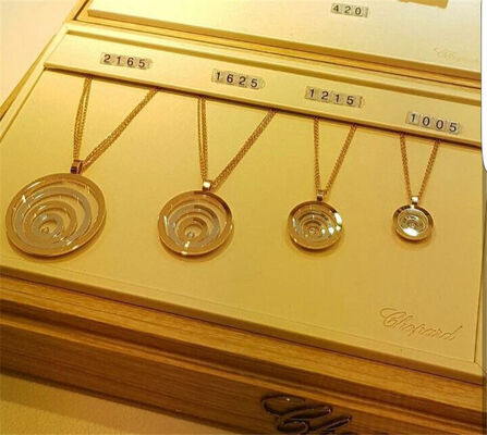 18K Gold  Jewelry Happy Spirit Pendant Round Shape With Natural Diamonds