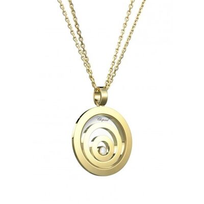 18K Gold  Jewelry Happy Spirit Pendant Round Shape With Natural Diamonds