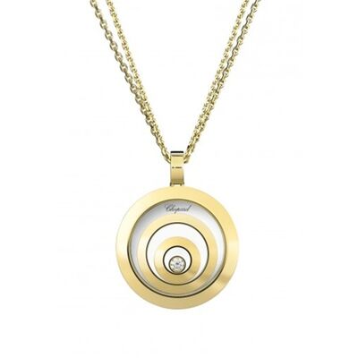 18K Gold  Jewelry Happy Spirit Pendant Round Shape With Natural Diamonds