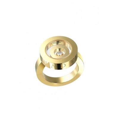 18K Gold jewelry Happy Spirit Ring , Heart Shape Natural 0.1 Carat Diamond Ring