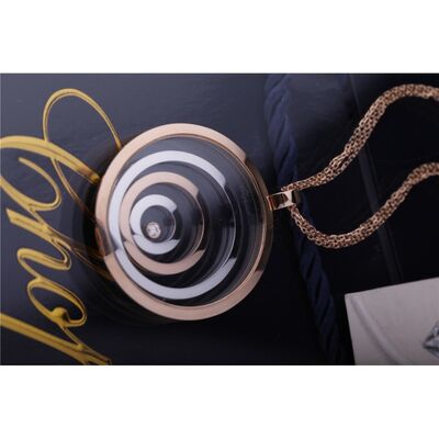 Happy Spirit Long Necklace Rose and White Gold Diamond Pendant 795014-9001