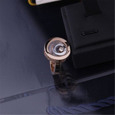 China Jewelry Factory Made HAPPY SPIRIT RING in 18K ROSE GOLD and WHITE GOLD with DIAMOND