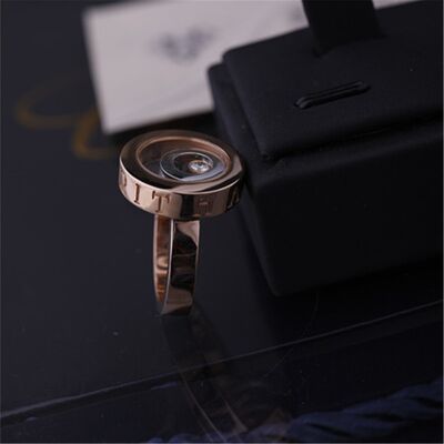 China Jewelry Factory Made HAPPY SPIRIT RING in 18K ROSE GOLD and WHITE GOLD with DIAMOND