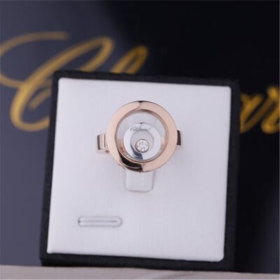 China Jewelry Factory Made HAPPY SPIRIT RING in 18K ROSE GOLD and WHITE GOLD with DIAMOND