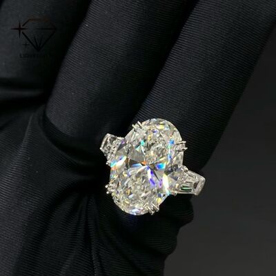 Luxuryshine Oval Cut VVS/VS Lab Grown Diamond 10CT Solitaire Ring 18K solid Gold custom Jewelry  With IGI Certificate