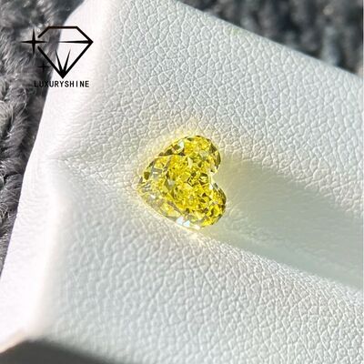 LuxuryShine VS1 Lab Grown Diamond Fancy Yellow Heart Shape 1CT 2CT 3CT 4CT 5CT Real Diamonds With IGI Certificate